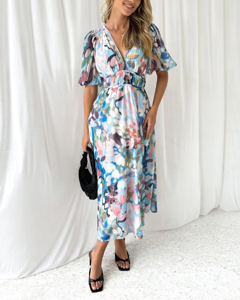 Celina | Elegancka Sukienka Damska w Kwiaty