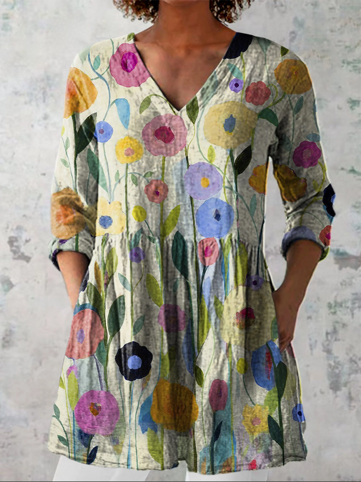 Antonina | Długa bluzka z wyrazistym wzorem