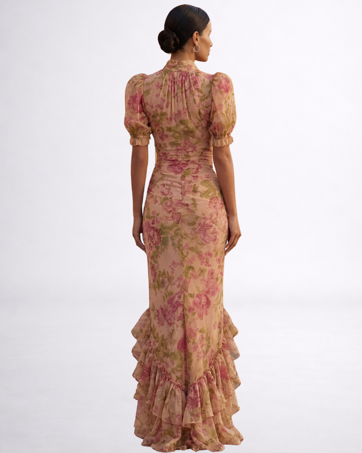 Róża | Elegancka Sukienka Maxi w Kwiaty