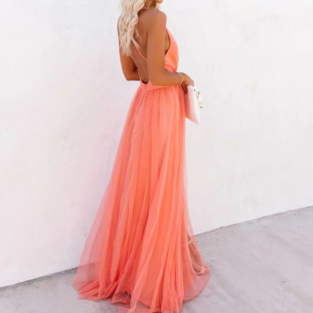 Gabriela | Koralowa Sukienka Maxi