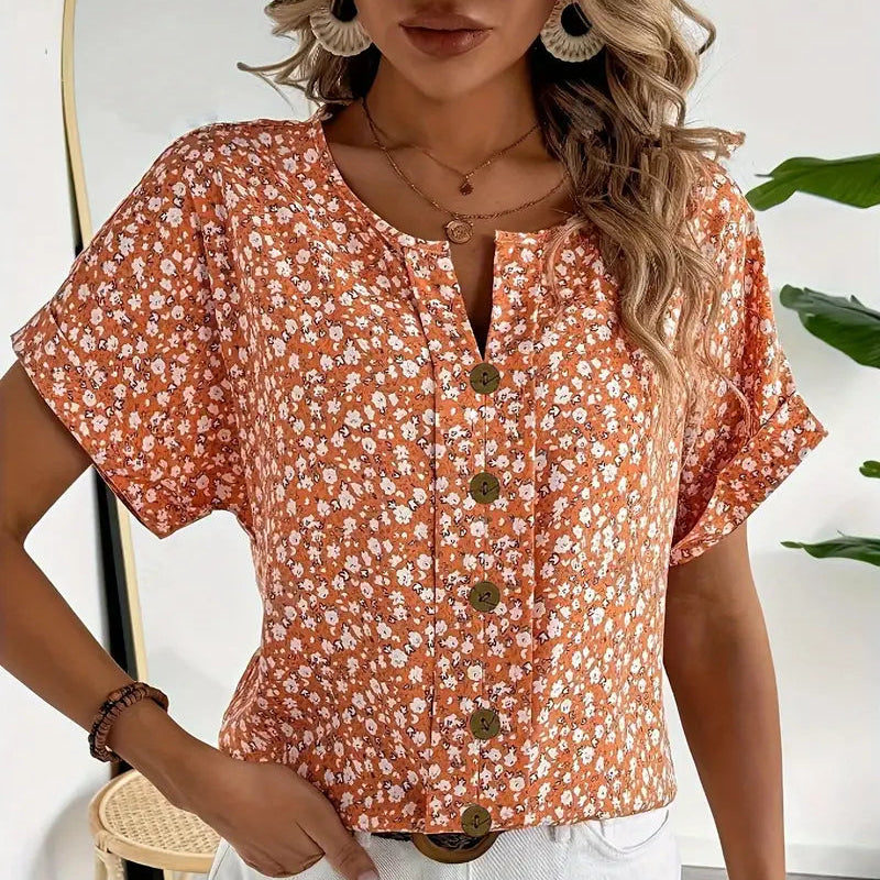Zuzanna | Elegancka Bluzka w Kwiatowy Wzór