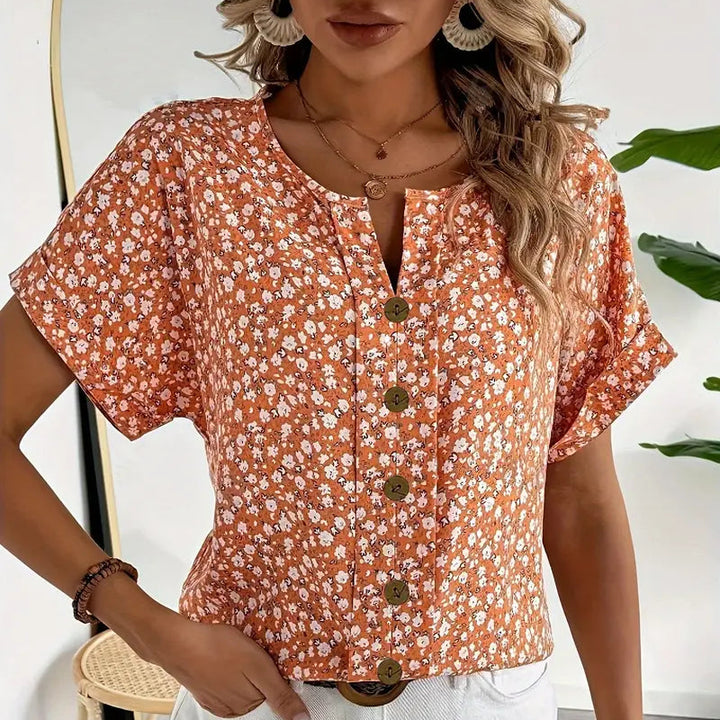 Zuzanna | Elegancka Bluzka w Kwiatowy Wzór