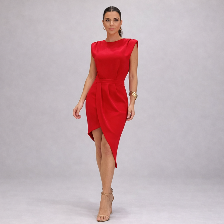 Klaudia | Elegancka Sukienka Midi z Odkrytymi Plecami