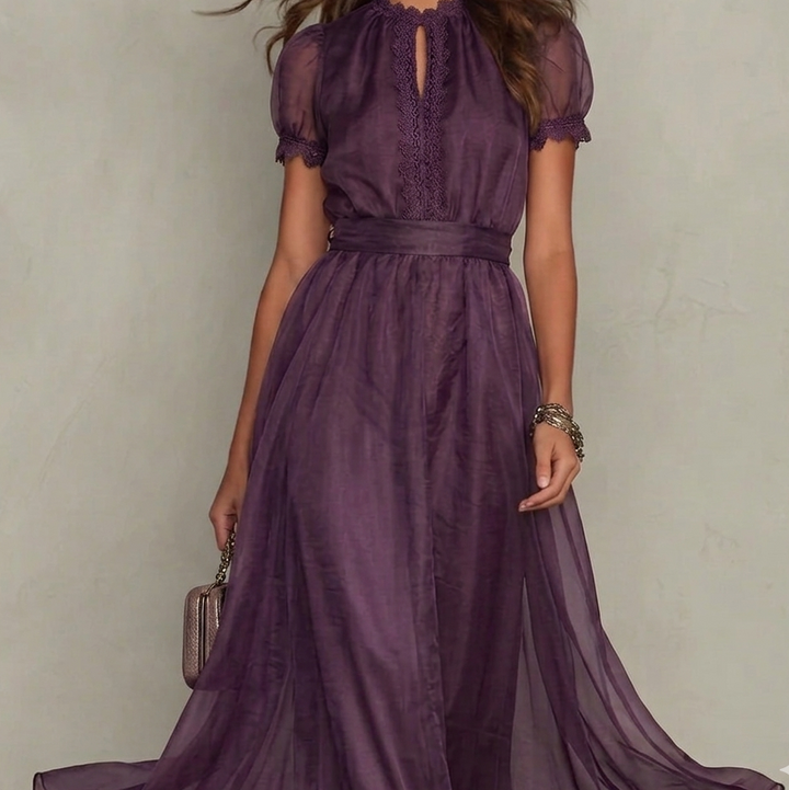 Natalia | Elegancka Sukienka Maxi z Koronkowymi Detalami