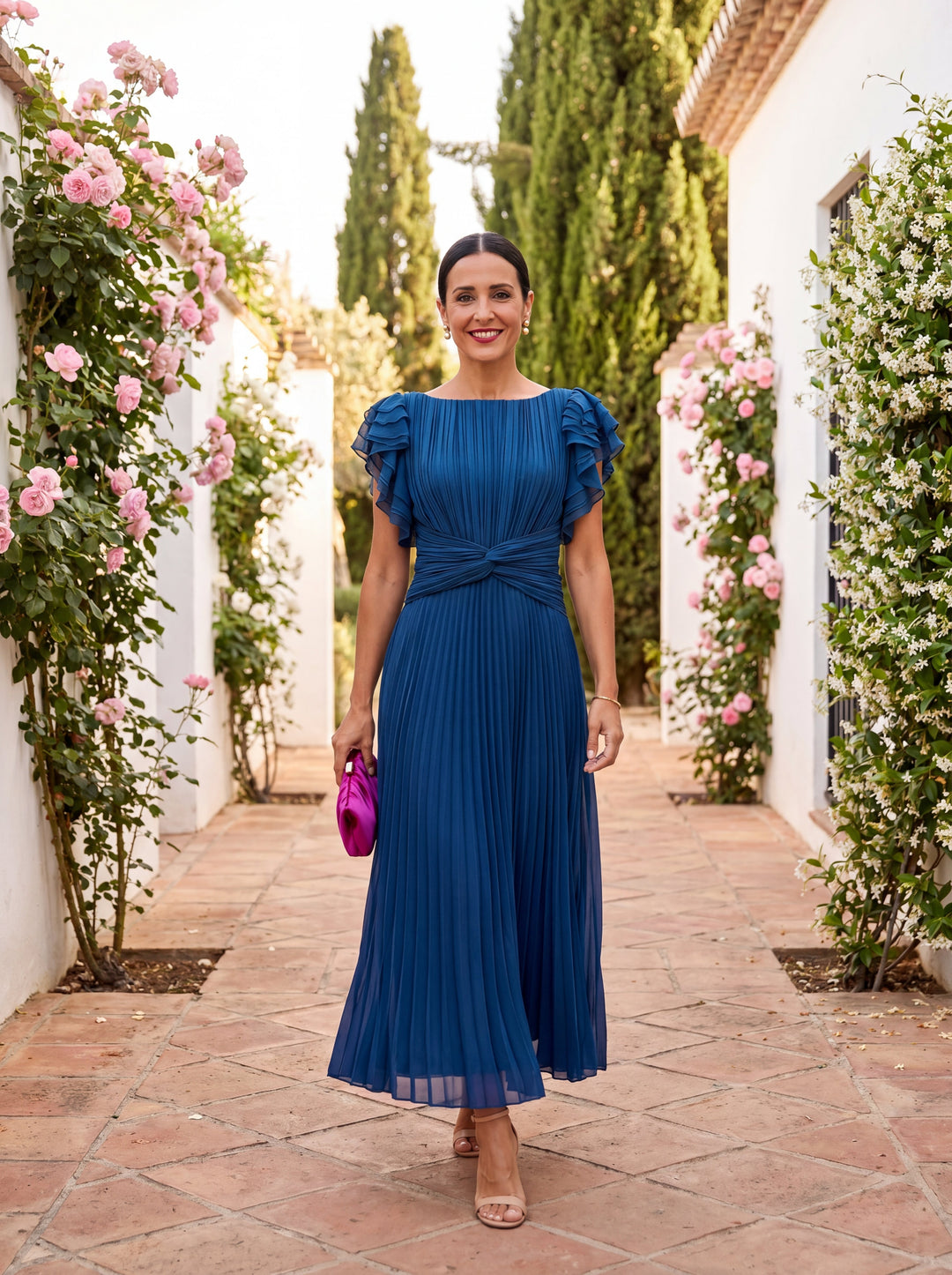 Stefania | Elegancka Plisowana Sukienka Maxi