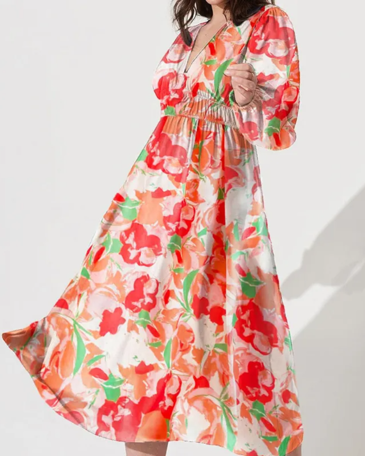 Celina | Elegancka Sukienka Damska w Kwiaty