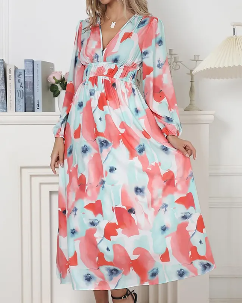 Celina | Elegancka Sukienka Damska w Kwiaty