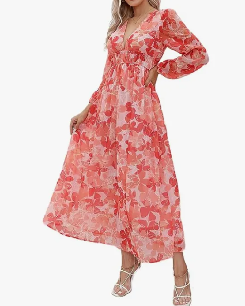 Celina | Elegancka Sukienka Damska w Kwiaty