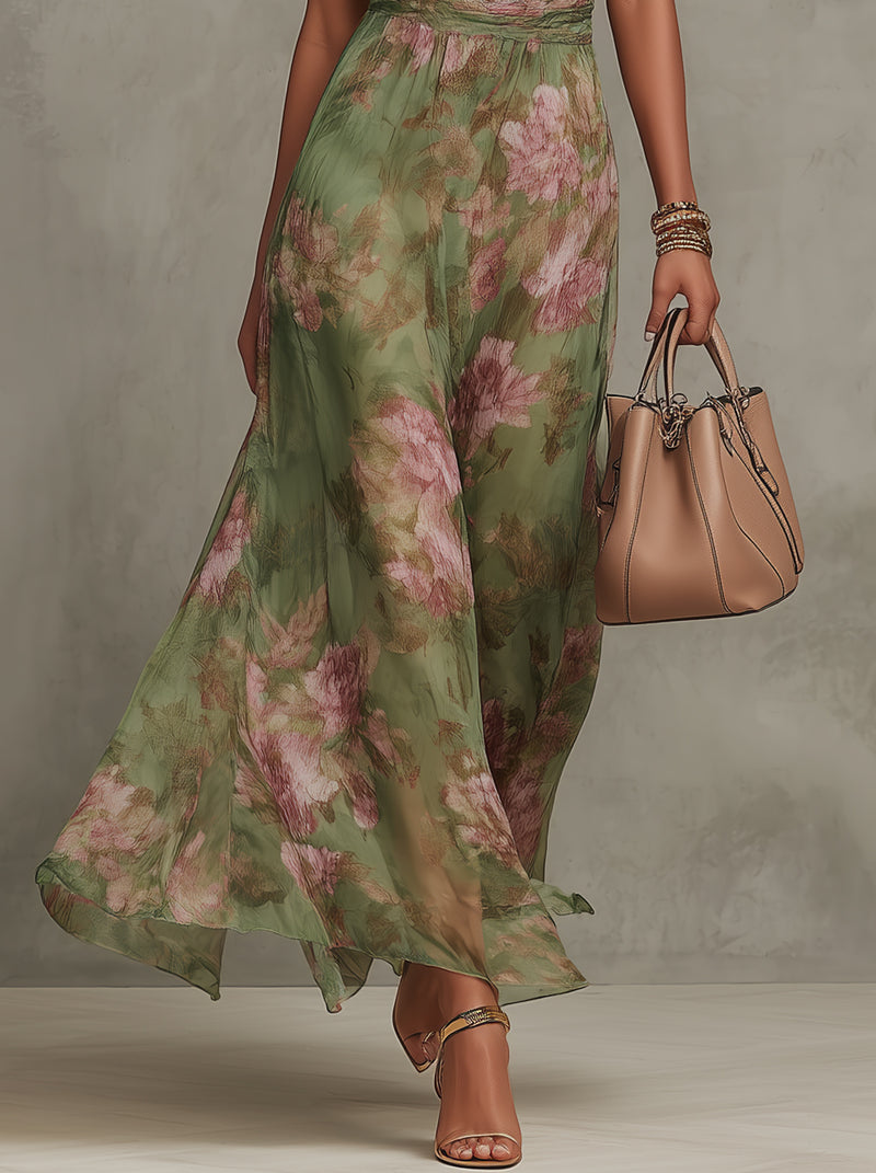 Liwia | Sukienka Maxi w Kwiaty