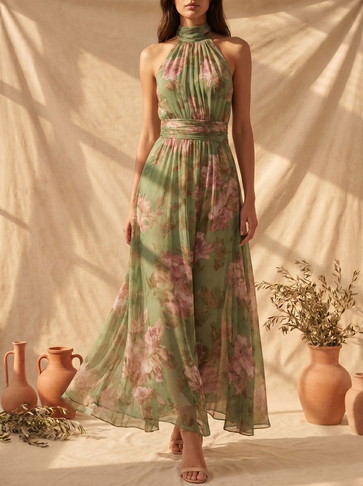Liwia | Sukienka Maxi w Kwiaty