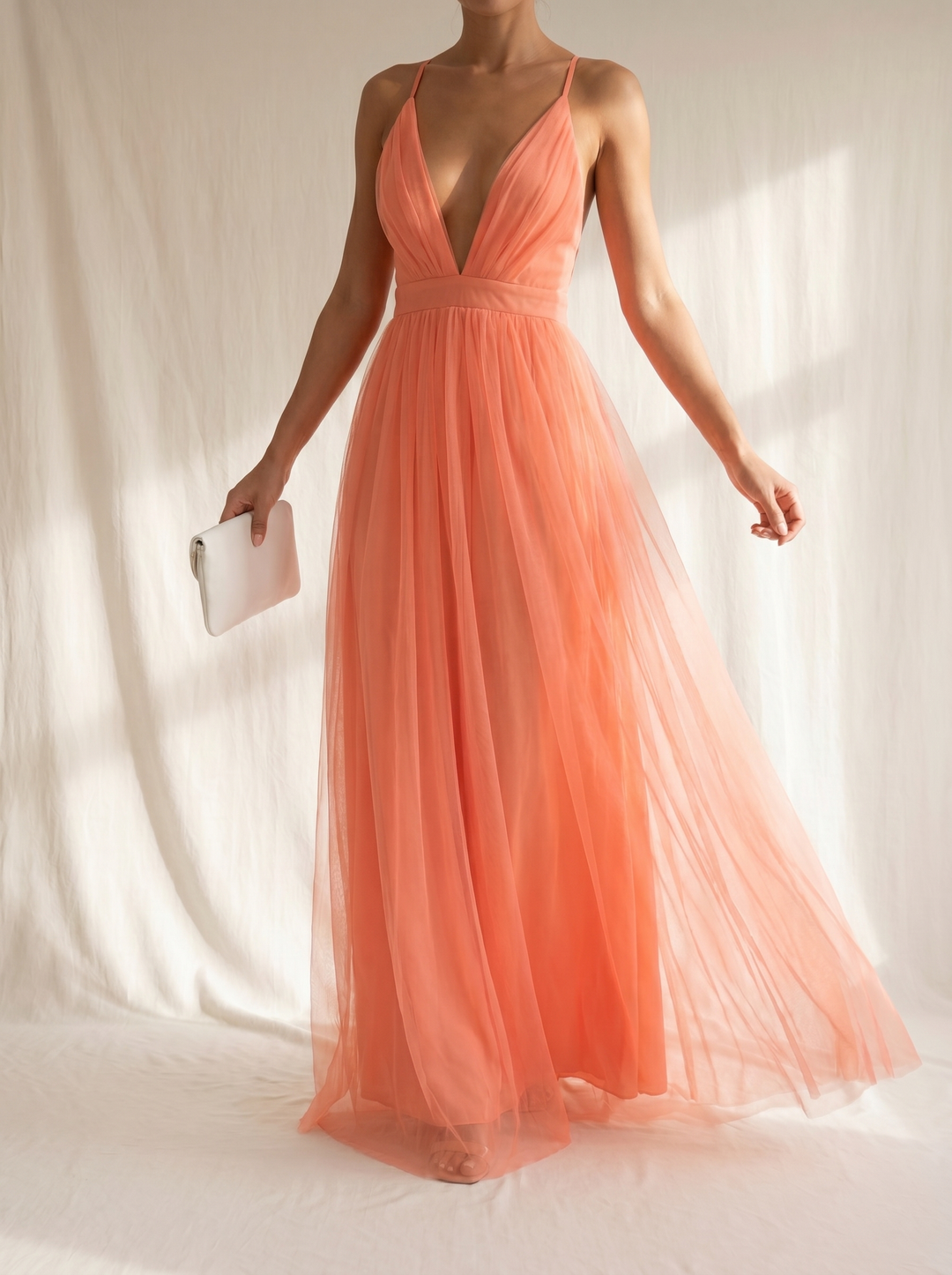 Gabriela | Koralowa Sukienka Maxi