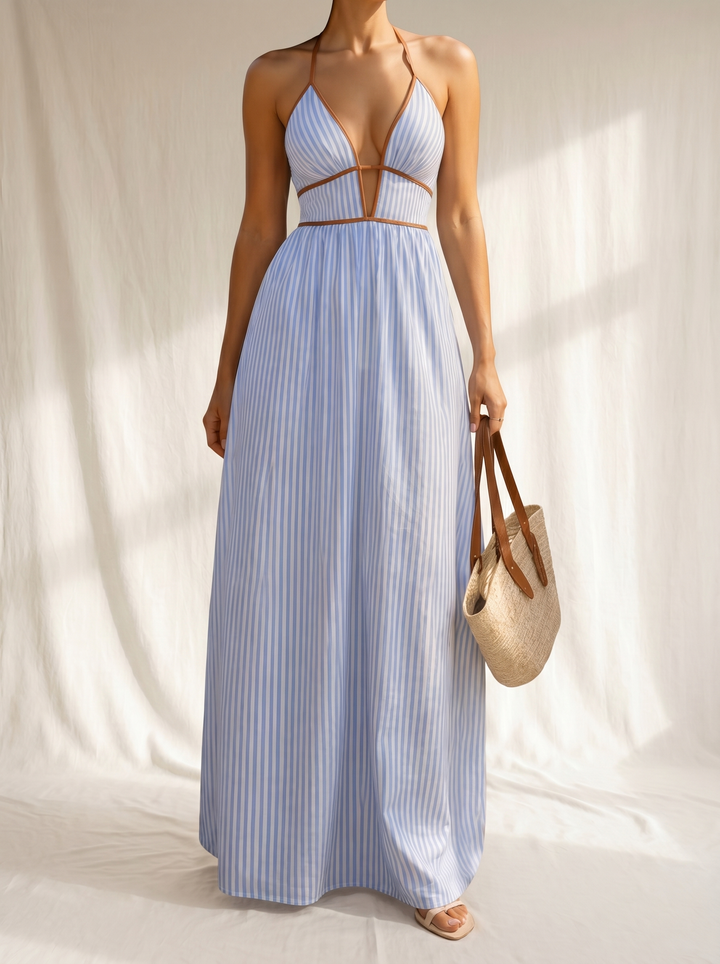Liliana | Sukienka Maxi w Paski