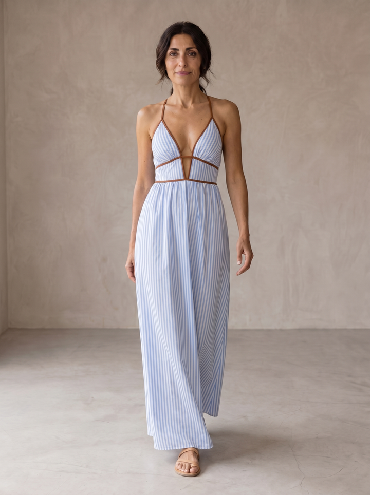 Liliana | Sukienka Maxi w Paski