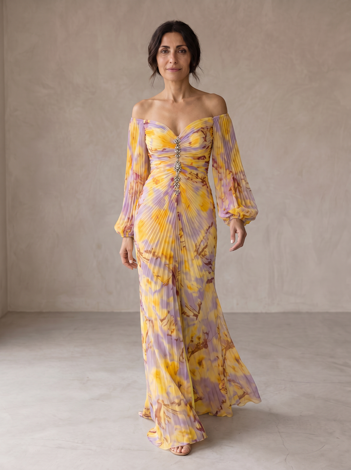Melania | Plisowana Sukienka Maxi