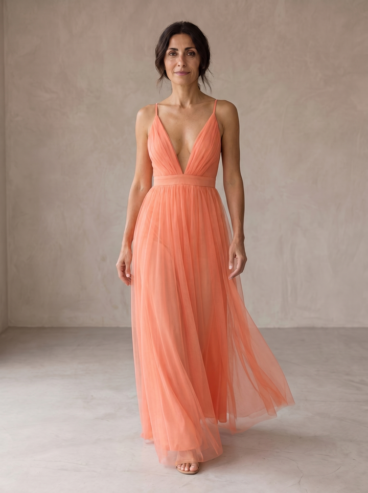 Gabriela | Koralowa Sukienka Maxi